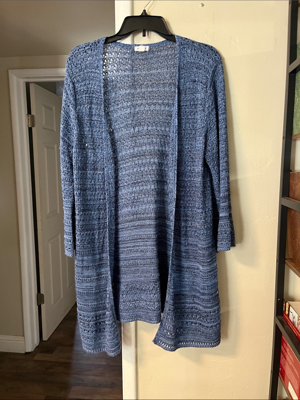 Westport Blue Open-Front Crochet Cardigan